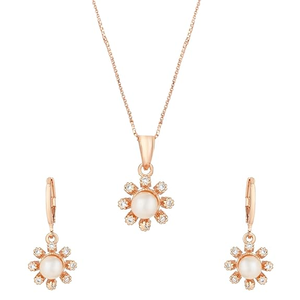 Elegant CZ American Diamond Chain Pendant Necklace with Matching Earrings <b>Jewellery</b> <b>Set</b> <b>for</b> Women <b>for</b> Party <b>Wedding</b> and Gift - Product Image 3