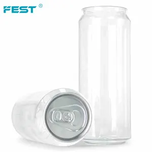 Jar Plastic With Aluminum Clear Body Cylinder 250ml 330ml 500ml 650ml PET Material Lid Seamer Bottle Can