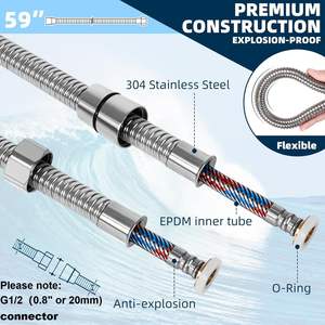 Manguera de Ducha de Acero Inoxidable de Alta Calidad, Flexible, de 1M/1.5M/2M/3M/5M, Venta al Por Mayor - Product Image 5