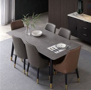 Ensemble <span class=keywords><strong>de</strong></span> <span class=keywords><strong>table</strong></span> à manger en marbre pour petit appartement <span class=keywords><strong>Pied</strong></span> en <span class=keywords><strong>bois</strong></span> <span class=keywords><strong>massif</strong></span> Plaque <span class=keywords><strong>de</strong></span> roche <span class=keywords><strong>Table</strong></span> et chaise rectangulaires - Product Image 2