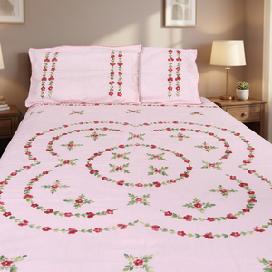 ผ้าปูที่นอนทำมือจากผ้าฝ้ายอินเดียนพิงค์ 100% ลายดอกไม้ฟลอเรนทีน โดย Bombay Dyeing รุ่น SWBD0002 - Product Image 3