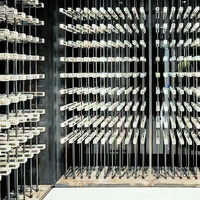 Usine champagne Mur Bouteille Présentoir De Luxe Cave À Vin Acrylique et Métal Casiers À Vin avec Éclairage LED