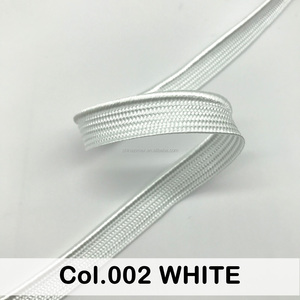 Ruban de fixation en polyester 100% blanc brillant de 9 mm pour la décoration des vêtements, <span class=keywords><strong>cordon</strong></span> de passepoil - Product Image 2