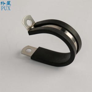 OEM tùy chỉnh thép không gỉ P kẹp kim loại p loại Clip cao su lót Ống kẹp tráng Đường kính trong Đen Ống kẹp - Product Image 6