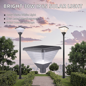 Nouvelle conception, luminosité élevée, IP65, lampadaire solaire de jardin 30W à poteau divisé 3M, rechargeable avec <span class=keywords><strong>batterie</strong></span> incluse - Product Image 6