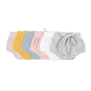 Neugeborenen baby kleidung kinder kleidung solide striped draw string baumwolle rippen shortie baby zünder