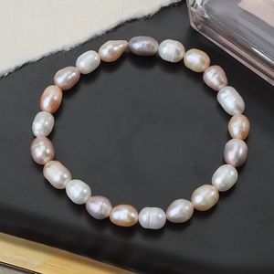 Pulsera de Perlas de Agua Dulce Naturales Amelia, Regalo para Fiesta, 8-9mm, Elástica, con Cuentas, Blanca, Multicolor, Tipo Patata, para Mujer - Product Image 1