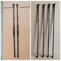 Nouveau style Balustres ronds creux en fer satiné noir 5/8"*44" avec design à nœuds pour rampe d'escalier intérieure