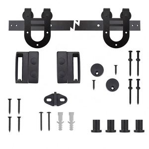 WEKIS - Herrajes Modernos para Puertas Corredizas de Estilo Americano, en Forma de Herradura Negra, Rodillo para Puerta Corrediza, Accesorios para Puertas Corredizas en Forma de U - Product Image 2