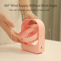 Ventilateur de bureau rotatif en plastique grande capacité, moteur sans balais USB, 3 vitesses, autonomie de plus de 8h, pour usage extérieur, domestique et automobile
