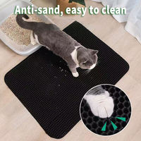 Tapis de litière pour chat en EVA à double cellule, lavable et pliable, avec fonction de contrôle pour accessoires de litière pour chat
