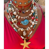Collar de Perlas Grandes de Agua Dulce Natural con Colgante de Acero Inoxidable Estilo Playa, para Mujer, con Cadena de Eslabones, Regalo de Verano