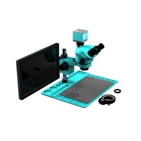 Microscopio Triocular con Zoom Óptico RF4 RF7050TVD2-4KC1-M156, Cámara 4K, Pantalla HD de 15.6 Pulgadas, Reparación de Chips CPU IC, Soldadura