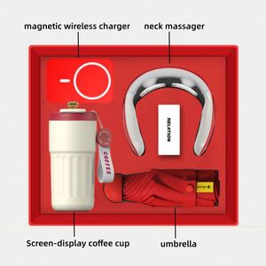 Business Style <b>Set</b> Includes Neck Massager Umbrella Charger <b>Gift</b> <b>Set</b> with Power Bank Business <b>Gift</b> <b>Set</b> for Corporate Events - Product Image 2