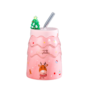 Wholesale High Quality American Style Porcelain Christmas <b>Tree</b> <b>Mug</b> Eco-Friendly with Lid Tabletop Lighted Holiday Gift - Product Image 1