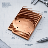 Dissipateur thermique à ailettes en cuivre OEM personnalisé, usiné CNC, cavité ronde pour CPU GPU, radiateur de refroidissement liquide, plaque froide