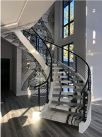 Ace Escalier incurvé de luxe de haute qualité avec escalier en verre