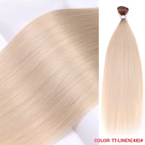 Hot Sale Premium Fiber 12 To 36 Inches Heat Resistant Ombre Blonde Weave Bone Straight Hair Bundles Synthetic Hair Extensions