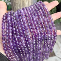 Perles rondes en améthyste naturelle en vrac, cristaux de guérison naturels, idéales pour la fabrication de bijoux DIY, bracelets et colliers