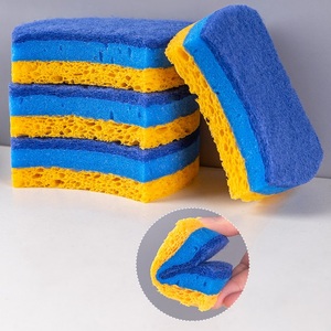 Éponge de cuisine composite ondulée en gros, tampon à récurer multi-couches pour la vaisselle, éponge de nettoyage dégraissante CS007 - Product Image 6