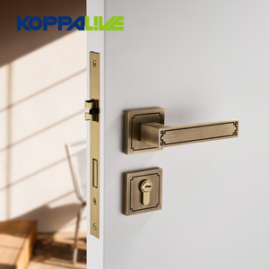 Koppalive Antique Brass sự riêng tư cửa xử lý ngón tay cái lần lượt ổ khóa căn hộ vuông đoạn giả cửa đòn bẩy phần cứng với khóa - Product Image 2