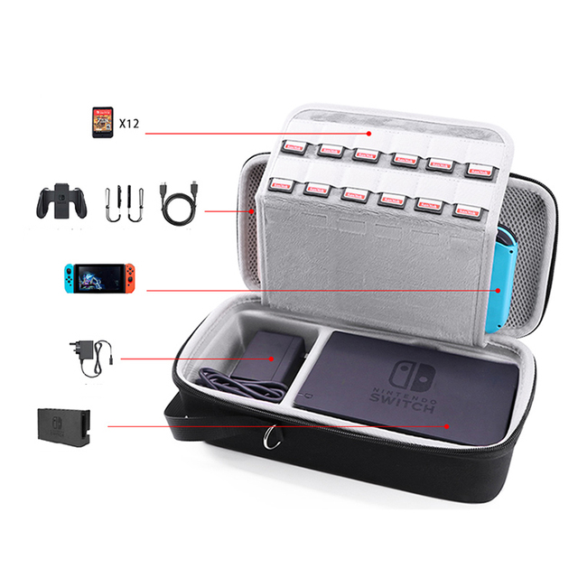 Nintendo Switch Storage Case - Large Capacity Portable Protective Bag for Console & Game Cards