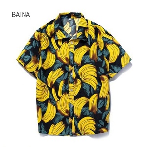 เสื้อเชิ้ตฮาวายสำหรับผู้ชายเสื้อชายหาดพิมพ์ลายกล้วยลำลองเสื้อผ้าแนวสตรีทเสื้อแขนสั้นมีแบรนด์ - Product Image 4