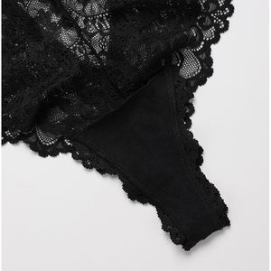 Tanga Francesa Exquisita para Mujer, Talla XL, Sexy, de Encaje Transparente, de Tiro Bajo, de Poliamida, Nailon, No Tejido, Transpirable, Cintura Personalizada, Lisa - Product Image 5