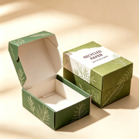Boîte à rabat personnalisée avec impression végétale pour emballage cadeau cosmétique