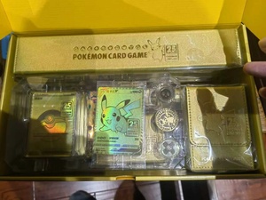 Jeu de <span class=keywords><strong>cartes</strong></span> à collectionner <span class=keywords><strong>Pokémon</strong></span> TCG chinois traditionnel, édition 25e anniversaire, boîte dorée Pikachu scellée, ensemble de <span class=keywords><strong>cartes</strong></span> à collectionner premium - Product Image 2