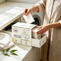 Feuilles de lessive sans parfum, portables, dissolvables, nettoyage en profondeur, douces et inodores