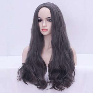 Peluca de Estilo Europeo Americano para Mujer, con Parte Lateral, Cabello Largo Rizado, Ondas Grandes, Fibra Capilar que Simula el Cuero Cabelludo, Estilo <span class=keywords><strong>COS</strong></span> para Fiestas, Nueva Llegada - Product Image 2