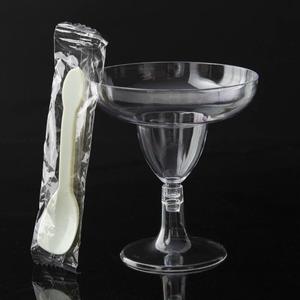 Ps Tasses à Dessert en plastique transparent avec cuillères <span class=keywords><strong>Gourde</strong></span> à tige Parfait Apéritif Tasses Bols Verres de tir pour Dessert Pudding Mousse - Product Image 5
