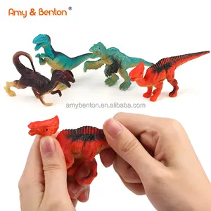 थोक रंगीन 5 "प्लास्टिक पीवीसी डायनासोर मॉडल खिलौने बच्चों के लिए सेट जन्मदिन की पार्टी के पक्ष