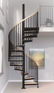 <span class=keywords><strong>Escalier</strong></span> <span class=keywords><strong>en</strong></span> <span class=keywords><strong>colimaçon</strong></span> moderne <span class=keywords><strong>en</strong></span> bois et métal pour intérieur avec rampes <span class=keywords><strong>en</strong></span> aluminium, installation facile, durable et écologique - Product Image 6