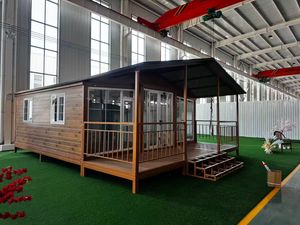 Maison conteneur extensible 20/40 pieds, directement de l'usine, <span class=keywords><strong>2</strong></span> chambres, maison de luxe avec terrasse, panneaux sandwich, couleur personnalisée pour location familiale - Product Image 1