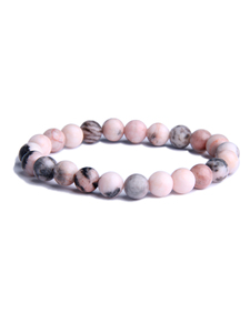 Nuovo 8mm rosa Zebra Jasper braccialetto di pietra regalo di festa amicizia fascia elastica Love Beaded bracciale per uomo e donna - Product Image 4