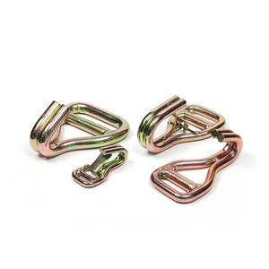 خطاف مزدوج على شكل حرف J احترافي مقاس 2 بوصة (50 مم) بحمولة 5000 كجم، مطلي بالزنك الأصفر مع مثبت، تشطيب عادي للاستخدام في صناعة السيارات - Product Image 1