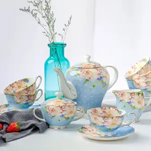 Europese Porseleinen Koffieset Afternoontea Set Groothandel Geschenken Kunnen Worden Geëtiketteerd Met Logo 'S