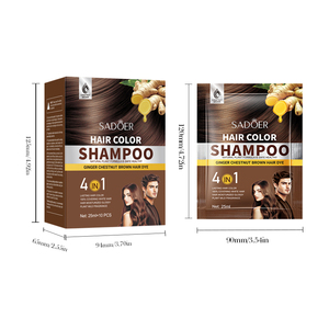 Shampoo colorant capillaire semi-permanent brun à base de gingembre naturel SADOER, marque privée, coloration instantanée, assombrissement rapide, à base de plantes - Product Image 6