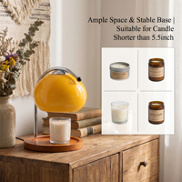 Lampe à cire fondante en forme de dôme jaune, sécurisée pour animaux et enfants, avec minuterie de 2 à 8 heures, pour usage domestique