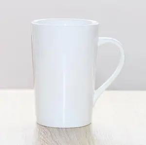 DD2235 Personalized Tea Milk Coffee Mugs Porcelain Company Gift Cup with Large Handle Customized Logo White Ceramic Mug