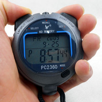 Cronómetro Digital Profesional PC2360 de 3 Filas y 60 Memorias Antideslizante para Atletismo, Entrenamiento y Competición