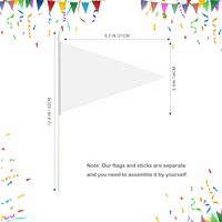 Impression personnalisée 5x8 pouces Mini Triangle DIY Graffiti Drapeaux promotionnels à main Petit fanion bâton avec poteau solide