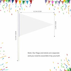 Tùy chỉnh in ấn 5x8 inch Mini tam giác DIY graffiti cầm tay khuyến mại cờ nhỏ cờ dính với rắn cực - Product Image 2