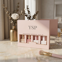 Boîte d'emballage cosmétique de luxe personnalisée avec fenêtre en PVC pour coffret de soins de la peau, boîte de présentation pour la vente au détail