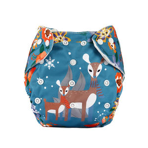 Lokeystar dessin animé imprimé réutilisable bébé couches bouton pression réglable imperméable couches en tissu pour bébé - Product Image 4