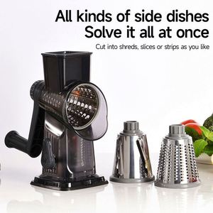 Nouvel outil <span class=keywords><strong>de</strong></span> cuisine design : Coupe-légumes 3-en-1 sans BPA, râpe à fromage rotative, trancheuse à zucchini et à légumes, et hachoir à noix - Product Image 5