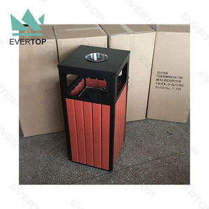 DA-78D 28L công viên đô thị vuông Thùng rác bằng gỗ Thùng Rác Công Cộng bằng gỗ Thùng rác kim loại thùng rác Thùng rác ngoài trời Thùng Rác Công Cộng - Product Image 6