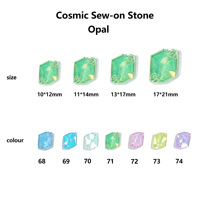 Perles en verre à dos plat Rayo Opal 10*14mm Cosmic Sew, strass en cristal qui brillent dans le noir, écologiques, pour vêtements, robes, couture DIY, vente en gros